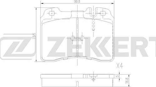 Zekkert BS-3002 - Тормозные колодки, дисковые, комплект autosila-amz.com