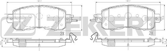 Zekkert BS-3014 - Тормозные колодки, дисковые, комплект autosila-amz.com