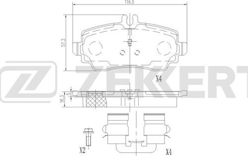 Zekkert BS-3034 - Тормозные колодки, дисковые, комплект autosila-amz.com