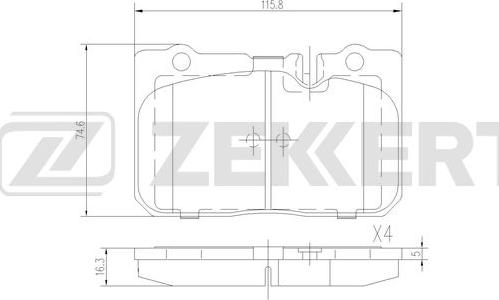 Zekkert BS-3035 - Тормозные колодки, дисковые, комплект autosila-amz.com