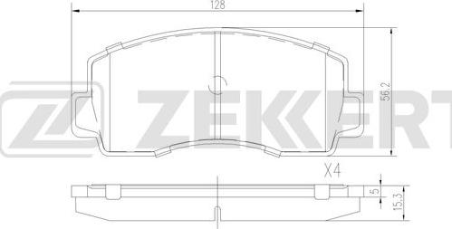 Zekkert BS-3028 - Тормозные колодки, дисковые, комплект autosila-amz.com