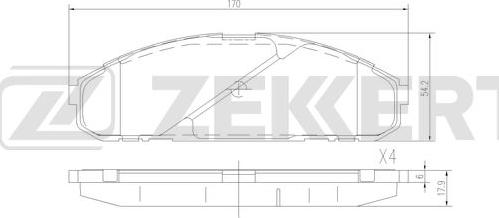 Zekkert BS-3027 - Тормозные колодки, дисковые, комплект autosila-amz.com