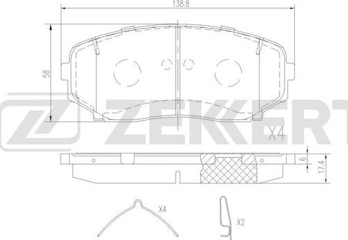 Zekkert BS-3070 - Тормозные колодки, дисковые, комплект autosila-amz.com