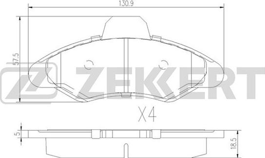 Zekkert BS-2999 - Тормозные колодки, дисковые, комплект autosila-amz.com