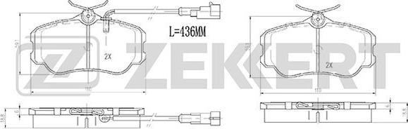 Zekkert BS-2998 - Тормозные колодки, дисковые, комплект autosila-amz.com