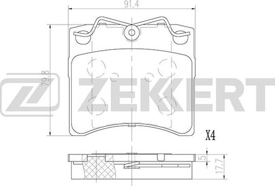 Zekkert BS-2992 - Тормозные колодки, дисковые, комплект autosila-amz.com