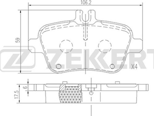 Zekkert BS-2949 - Тормозные колодки, дисковые, комплект autosila-amz.com