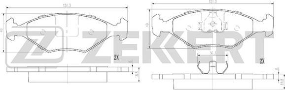 Zekkert BS-2944 - Тормозные колодки, дисковые, комплект autosila-amz.com