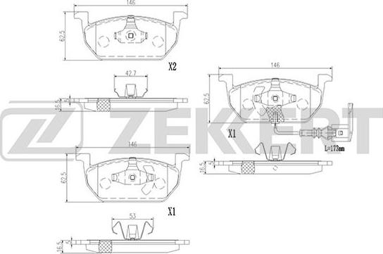 Zekkert BS-2955 - Тормозные колодки, дисковые, комплект autosila-amz.com