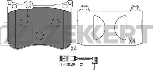 Zekkert BS-2953 - Тормозные колодки, дисковые, комплект autosila-amz.com