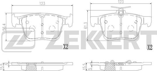 Zekkert BS-2952 - Тормозные колодки, дисковые, комплект autosila-amz.com