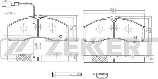 Zekkert BS-2966 - Тормозные колодки, дисковые, комплект autosila-amz.com