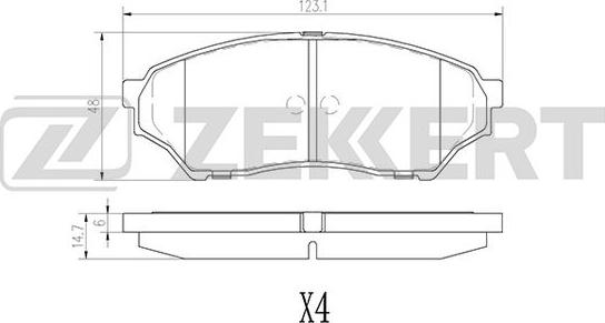 Zekkert BS-2962 - Тормозные колодки, дисковые, комплект autosila-amz.com