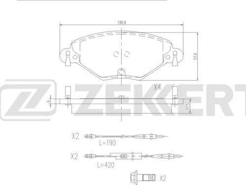 Zekkert BS-2909 - Колодки торм. диск. передн. Citroen C5 I, II 01- autosila-amz.com