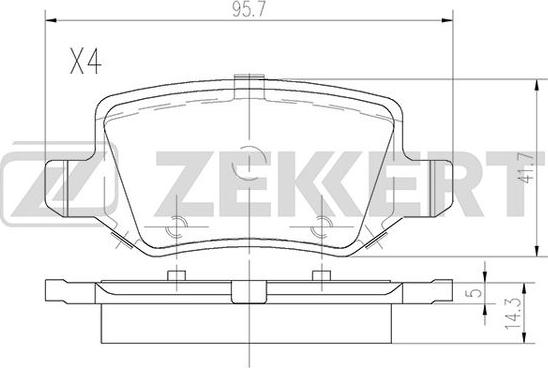 Zekkert BS-2918 - Тормозные колодки, дисковые, комплект autosila-amz.com