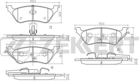 Zekkert BS-2980 - Тормозные колодки, дисковые, комплект autosila-amz.com