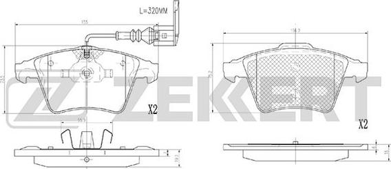 Zekkert BS-2934 - Тормозные колодки, дисковые, комплект autosila-amz.com