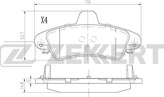 Zekkert BS-2929 - Тормозные колодки, дисковые, комплект autosila-amz.com