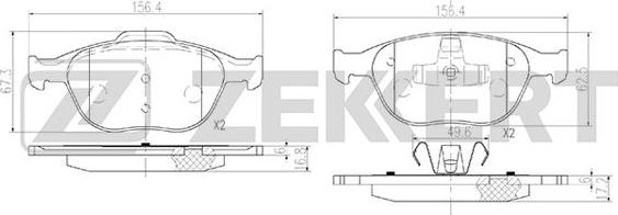 Zekkert BS-2924 - Тормозные колодки, дисковые, комплект autosila-amz.com