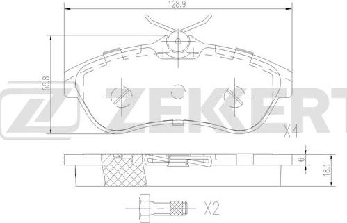 Zekkert BS-2921 - Тормозные колодки, дисковые, комплект autosila-amz.com