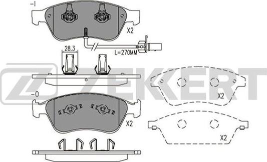 Zekkert BS-2928 - Тормозные колодки, дисковые, комплект autosila-amz.com