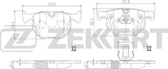 Zekkert BS-2922 - Тормозные колодки, дисковые, комплект autosila-amz.com