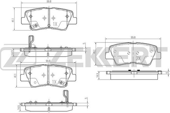 Zekkert BS-2444 - Тормозные колодки, дисковые, комплект autosila-amz.com