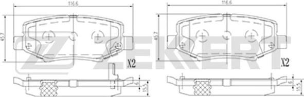 Zekkert BS-2447 - Тормозные колодки, дисковые, комплект autosila-amz.com