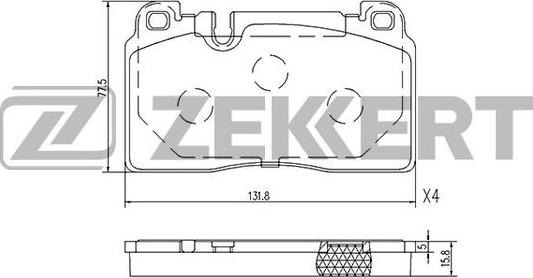 Zekkert BS-2456 - Тормозные колодки, дисковые, комплект autosila-amz.com