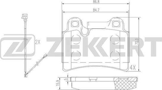 Zekkert BS-2451 - Тормозные колодки, дисковые, комплект autosila-amz.com