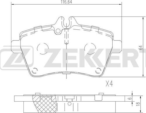 Zekkert BS-2469 - Тормозные колодки, дисковые, комплект autosila-amz.com