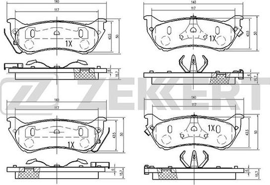 Zekkert BS-2468 - Тормозные колодки, дисковые, комплект autosila-amz.com