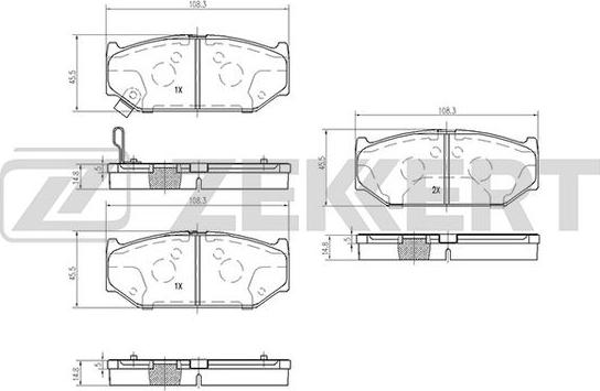 Zekkert BS-2434 - Тормозные колодки, дисковые, комплект autosila-amz.com