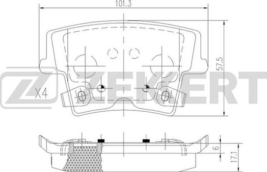 Zekkert BS-2429 - Тормозные колодки, дисковые, комплект autosila-amz.com