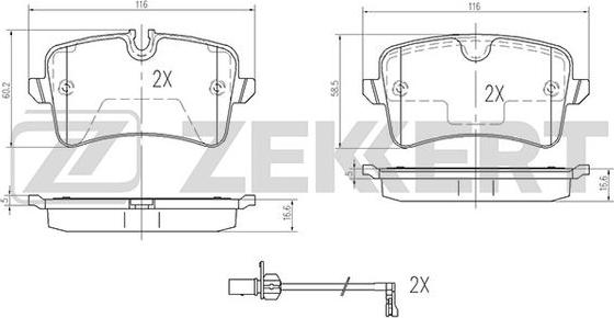 Zekkert BS-2426 - Тормозные колодки, дисковые, комплект autosila-amz.com