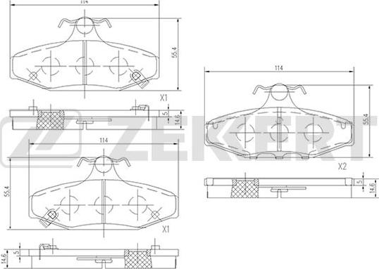 Zekkert BS-2423 - Тормозные колодки, дисковые, комплект autosila-amz.com