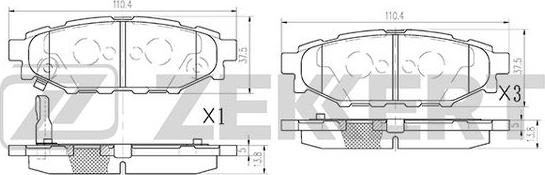 Zekkert BS-2592 - Тормозные колодки, дисковые, комплект autosila-amz.com