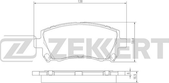 Zekkert BS-2580 - Тормозные колодки, дисковые, комплект autosila-amz.com