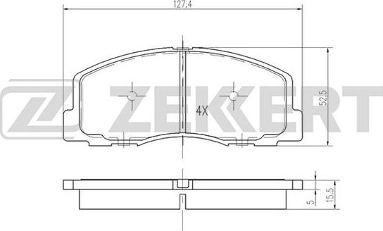 Zekkert BS-2534 - Тормозные колодки, дисковые, комплект autosila-amz.com