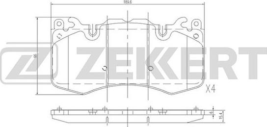 Zekkert BS-2530 - Тормозные колодки, дисковые, комплект autosila-amz.com