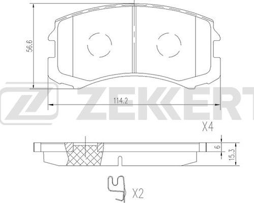 Zekkert BS-2538 - Тормозные колодки, дисковые, комплект autosila-amz.com