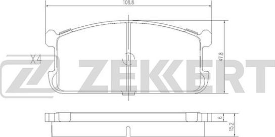 Zekkert BS-2533 - Тормозные колодки, дисковые, комплект autosila-amz.com