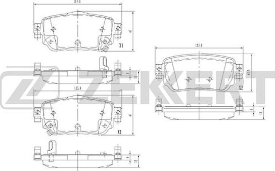 Zekkert BS-2524 - Тормозные колодки, дисковые, комплект autosila-amz.com