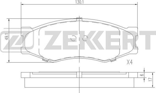 Zekkert BS-2526 - Тормозные колодки, дисковые, комплект autosila-amz.com