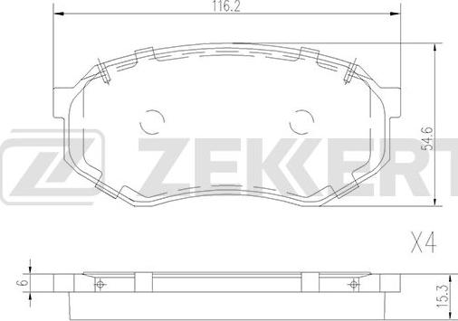 Zekkert BS-2528 - Тормозные колодки, дисковые, комплект autosila-amz.com