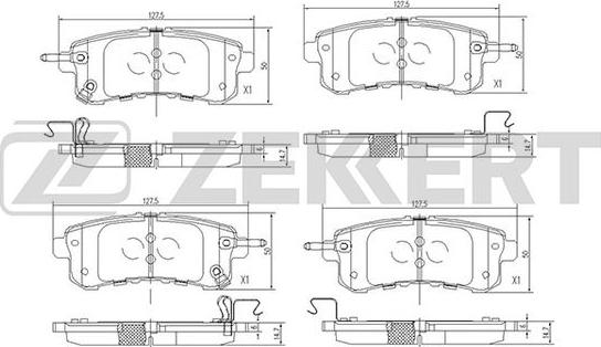 Zekkert BS-2523 - Тормозные колодки, дисковые, комплект autosila-amz.com