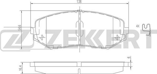 Zekkert BS-2620 - Тормозные колодки, дисковые, комплект autosila-amz.com