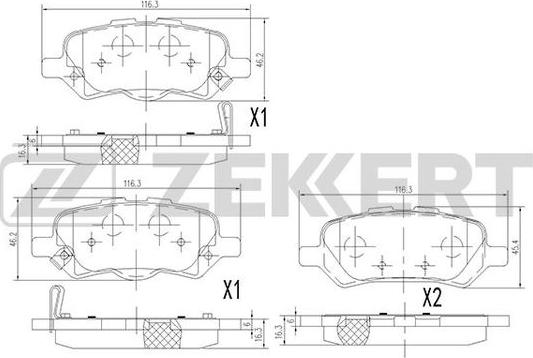 Zekkert BS-2096 - Тормозные колодки, дисковые, комплект autosila-amz.com