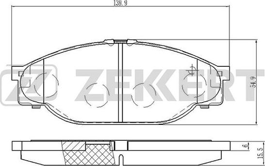 Zekkert BS-2090 - Тормозные колодки, дисковые, комплект autosila-amz.com