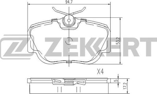 Zekkert BS-2069 - Тормозные колодки, дисковые, комплект autosila-amz.com
